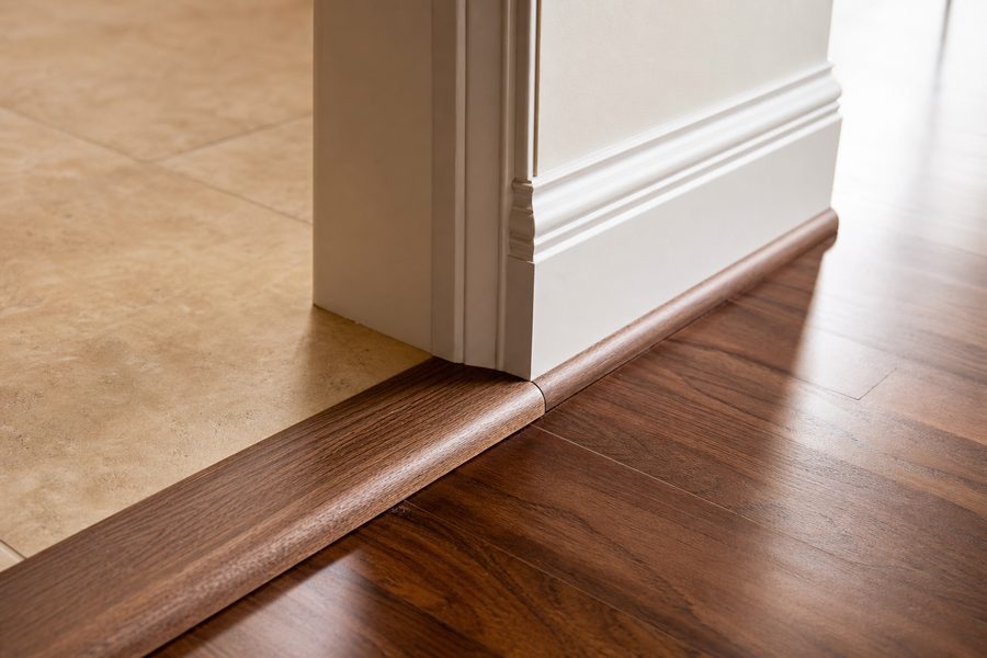 Close-up of trim and transition finishing details